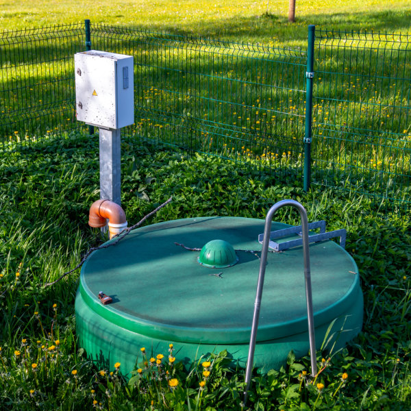 A completed water treatment plant installation